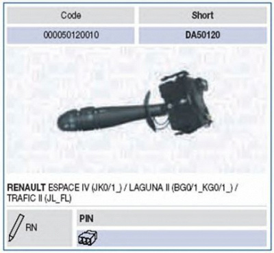 MAGNETI MARELLI 000050120010 -  Выключатель на колонке рулевого управления